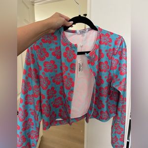 Frankie’s bikinis tropical cardigan coverup